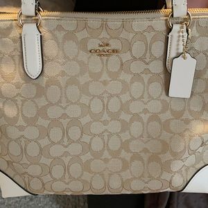 Coach Signature Zip Top Bag